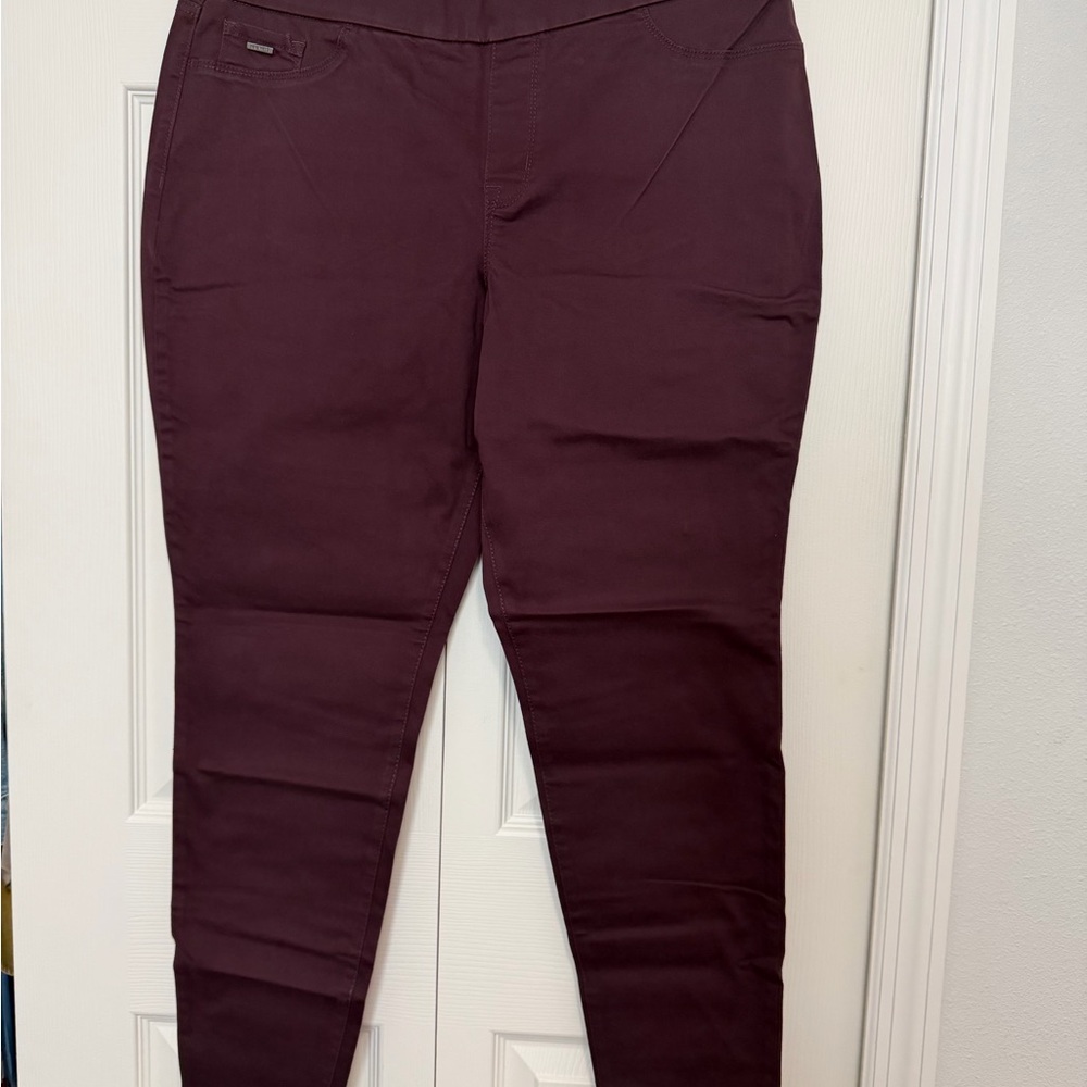 Nine West Dark Burgundy Skinny Pants